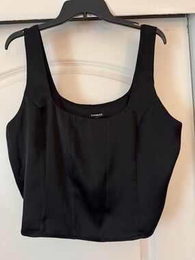 Express Black Scoop Neck Cropped Camisole